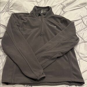 Gray Quarter-Zip Fleece Pullover SMALL